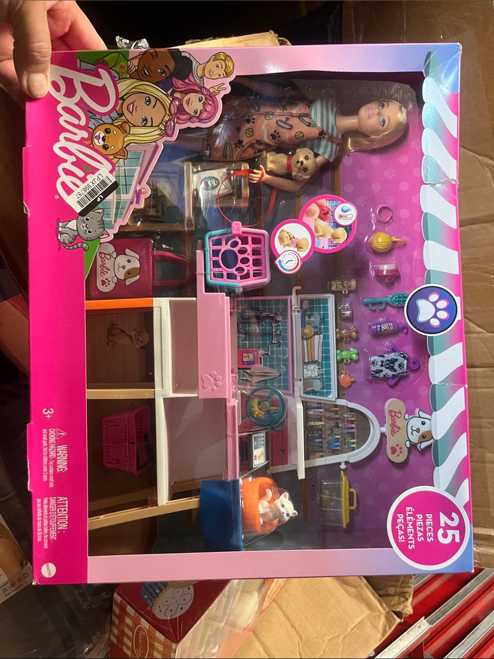 Barbie Pet Care Playset with Blonde Doll and Pink Accessories